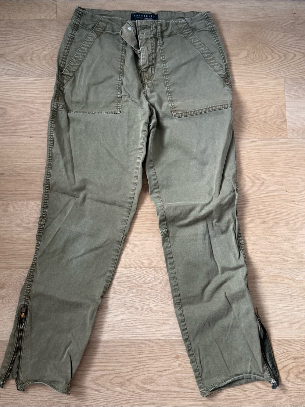 Sanctuary Olive Green Cropped Cargo Ankle Pants